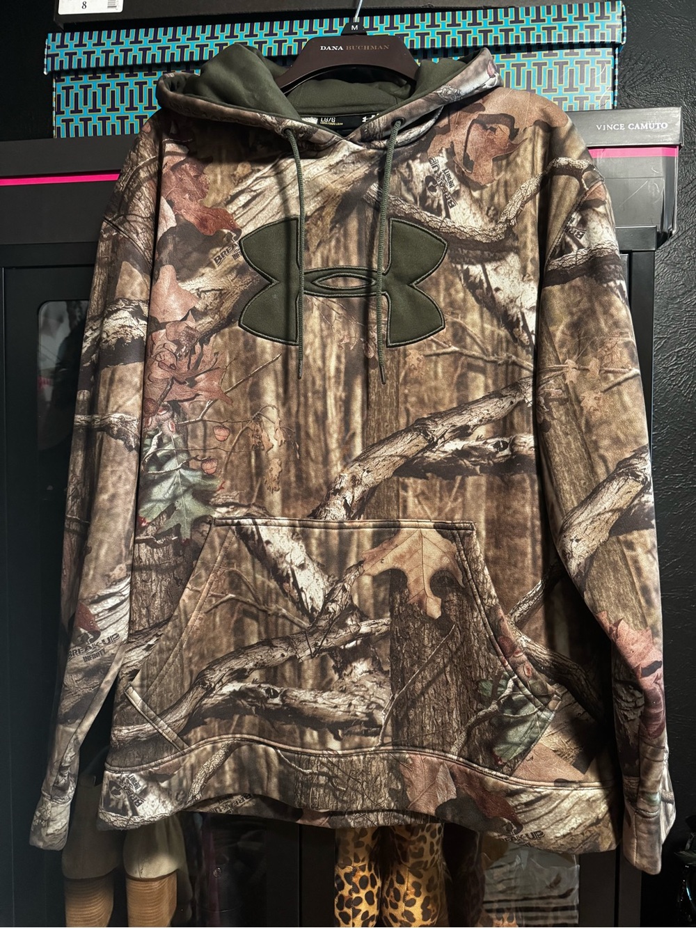 Under Armour Men's Realtree Camo Hooded Sweatshirt with Olive Logo